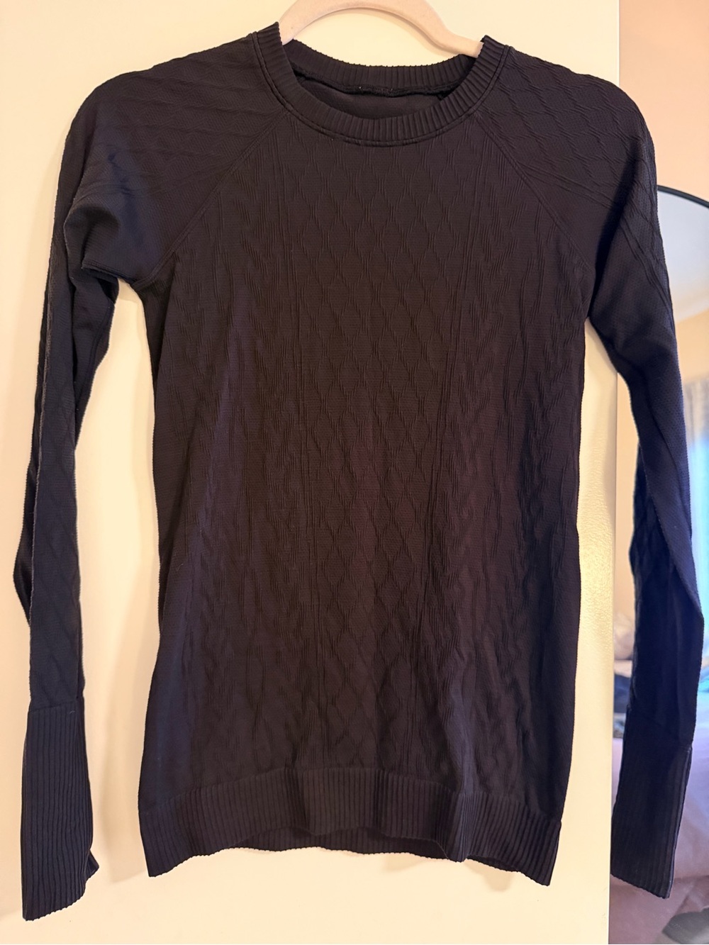 Classic Black Textured Crewneck Sweater